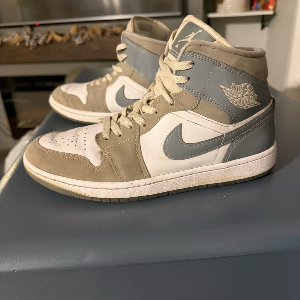 Jordan High-Top Sneakers in Gray and White